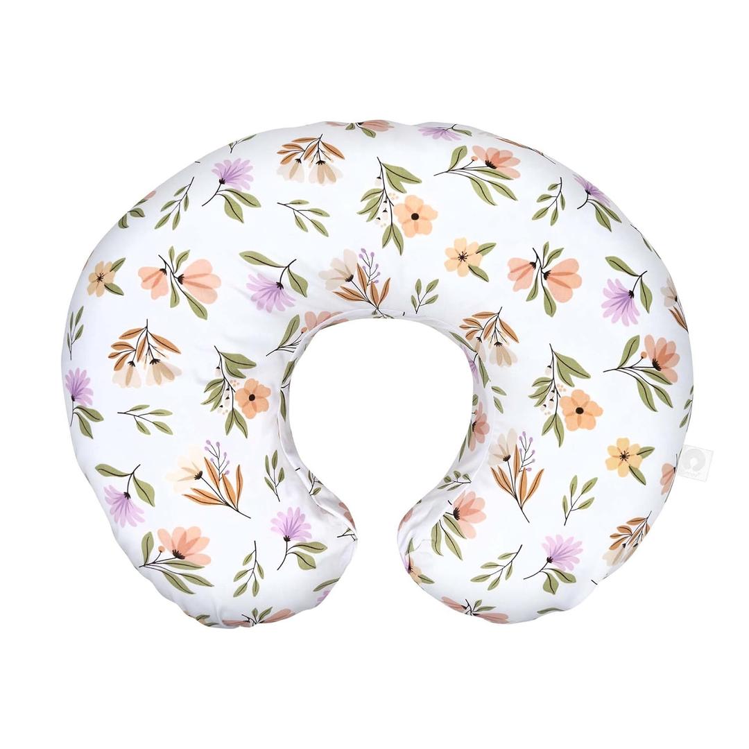 Boppy Original Nursing Pillow, Neutral Wildflowers, Ergonomic Nursing Essentials for Bottle and Breastfeeding, Firm Fiber Fill, with Removable Pillow Cover, Machine Washable (Neutral Wildflowers)