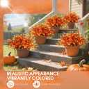 Artificial Fall Flowers for Outdoors,36 pcs Faux Outdoors Plants Realistic Artificial Autumn flower UV Resistant for outside Look Real Fake Plants for Thanksgiving Porch Decor Window box planters (Fall Red  Yellowwith Fall Ferns)