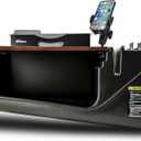 AutoExec Efficiency FileMaster Car Desk for Your Vehicle Workstation and Mobile Office, Mahogany with 400 watt Power Inverter, Phone Mount and Phone Vent Clip