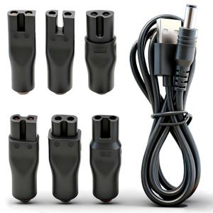 5V Charger Cord USB Adapter for Electric Hair Clippers, Beard Trimmers, Shavers, Beauty Instruments, Electric Hairdressers, Desk Lamps, Purifiers Power Supply Charging Cable 7 PCS Set