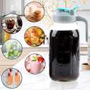 Cold Brew Coffee Maker 64 Oz Wide Mouth Mason Jar Iced Coffee Maker Half Gallon Glass Pitcher With Strainer 2 Quart Cold Brew Pitcher With Spout Lids For Fridge, Lemonade, Cold Brew, Milk