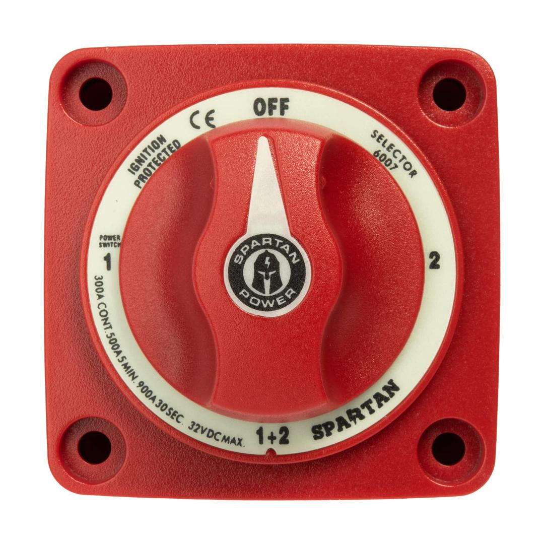 Spartan Power 300A Battery Combiner and Selector Switch 4 Position Red
