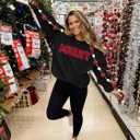 FASHGL Christmas Sequins Sweatshirts Women Merry Glitter Patch Crewneck Sweater Xmas Long Sleeve Pullover Top (Black, XL)