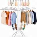 Tripod Clothes Drying Rack, Space Saving Rust-Proof Aluminum, Rotating Foldable Portable Stand for Laundry, Indoor & Outdoor Garment Rack + Bonus Lint Roller