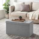 SONGMICS 30 Inches Storage Ottoman, Foldable Bench with Flipping Lid, 15"D x 30"W x 15"H