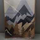 Ausril Mountain Pine Tree Framed Canvas Wall Art Set, Nature Wilderness Illustration Wall Decor, Woodcut Forest Wall Painting, Mid Century Modern Art Print for Living Room Bedroom Office 16"x24"x3