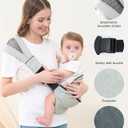 GAGAKU Toddler Carrier Adjustable Padded Sling Portable Ergonomic Baby Holder Carrier with Non-Slip Seat for 6-36 Months Infants & Toddlers (14-35 lbs)-Light Grey