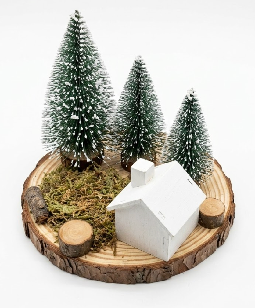 Mini Artificial Small Christmas Trees Tabletop Craft Home Decor Table Mantel Tiered Tray Ornaments, Festive Gift for Wife Kids Collectors