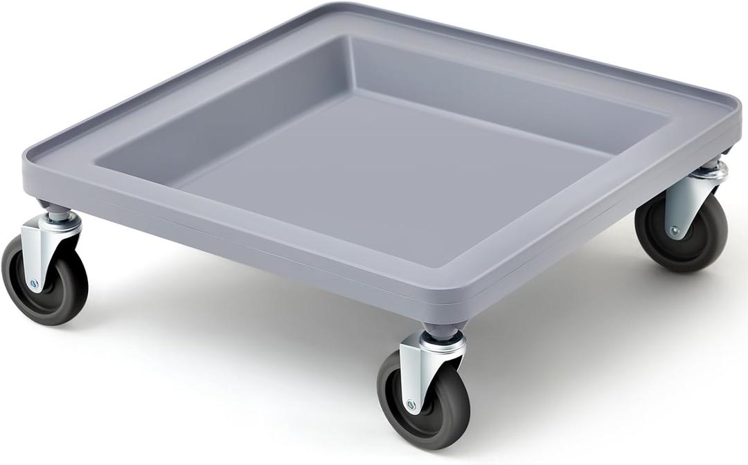 21 x 21 x 3 Inches Dolly for Dish and Glass Rack with 4 Wheels Dolly Dishwashing Rack Cart 250 Lbs Load Capacity for Kitchen Dining Room Floor Storage Room Restaurants,Gray