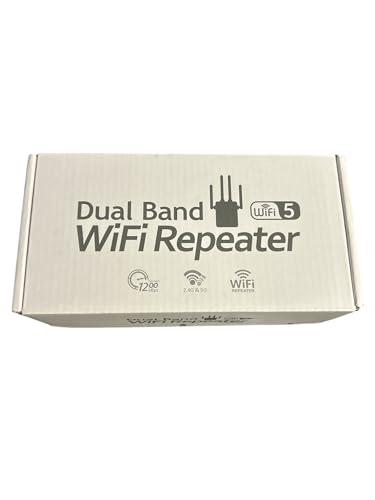 Dual Band WiFi Repeater, WiFi 5 Wireless Range Extender, 2.4G and 5G, 1200Mbps Signal Booster
