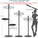 Upgraded 74" Shepherd's Hook for Bird FeederFloor Hanging PlantWind Chime Stand, Waterproof Metal & Adjustable-Height Standing Pole Holder for Lantern and Wreath, Indoor & Outdoor2 Placement Racks)