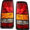 Tail Lights Compatible With 1999-2002 Chevy Silverado 1999-2006 GMC Sierra 1500 2500 3500 1500 HD 2500HD Driver and Passenger Side Taillights Rear Lamp without Bulb (Black Border)