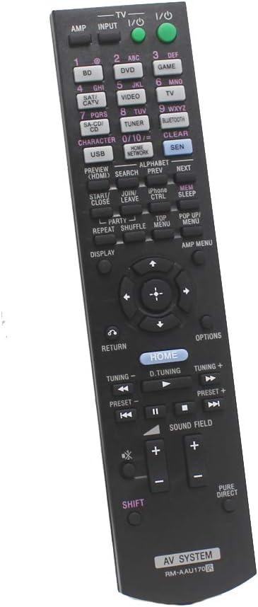 Replacement Remote Control Compatible for Sony STR-DN840 RMAAU170 149205111 STR-DH540 STR-DH740 STR-DH550 Audio/Video AV Receiver Home Theater System