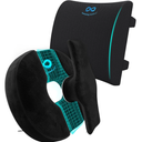 Everlasting Comfort Lumbar Support Pillow & Donut Cushion Bundle - Office Chair Back Support for Gaming, Car, Couch - 2-in-1 Hemorrhoid Cushion + Seat Cushion for Daily Sitting at Work, Home, Missing pcs