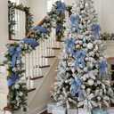 Yungyan Velvet Ribbons with Gold Edge Felt Ribbon Gift Bow Wrapping Ribbon for Handmade, Home Decor, Gift Wrapping, Wreath DIY Crafts, Christmas Tree(2.5 Inch X 35 Yards,Light Blue, Silver)