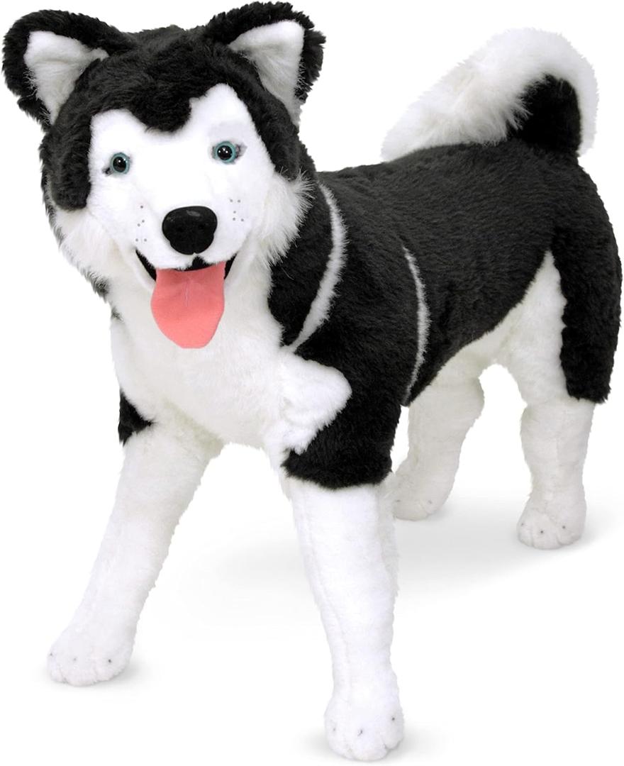 Melissa & Doug Giant Siberian Husky - Lifelike Stuffed Animal Dog (Over 2 feet Tall), 29.95 X 23.65 X 9.85