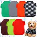 7 Pcs Dog Fleece Sweaters Dog Sweatshirt Winter Outfits Soft Fleece Puppy Sweater Outfits for Chihuahua Yorkshire Pets Cat(Solid,S(Neck: 8.27", Chest: 13.78", Back: 9.84"))