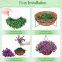 Yastouay Artificial Hanging Flowers for Outdoors, Fake Hanging Plants with Baskets, UV Resistant Hanging Flowers Fake Flowers for Outdoors Porch Patio Garden Spring Summer Decor(Purple) (10 Bundles)
