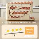 Egg Holder for Fridge,Egg holder countertop,Space-Saving Automatic Rolling Egg Dispenser for Refrigerator,4 Tiers egg dispenser Holds up to 30 pcs, Dispenser for Fridge