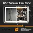TRAHOME 36"x24" LED Bathroom Vanity Mirror with Lights, Front and Backlit Wall Mirror, Anti Fog, Dimmable 3 Color Lighting, Memory Function, Shatterproof Glass, Plug in or Hardwired