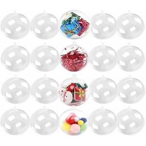 20 Pack Clear Ornaments Balls,Accfore DIY Plastic Fillable Christmas Decorations Tree Balls Baubles Craft Transparent Ball Gifts for Christmas Wedding Party New Years Present Home Decor,50mm Pack of 2
