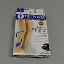 Truform 20-30 mmHg Compression Stockings for Men and Women, Thigh High Length, Dot Top, Closed Toe, Black, X-Large