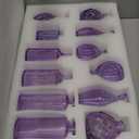 Glass Bud Vases 24 in Bulk, Small Purple Vase Glass Vases for Flowers Modern Ribbed Colored Bud Vase for Decor Wedding Flower Vase in Bulk Vintage Decor Bridal Shower Centerpieces Home Decoration