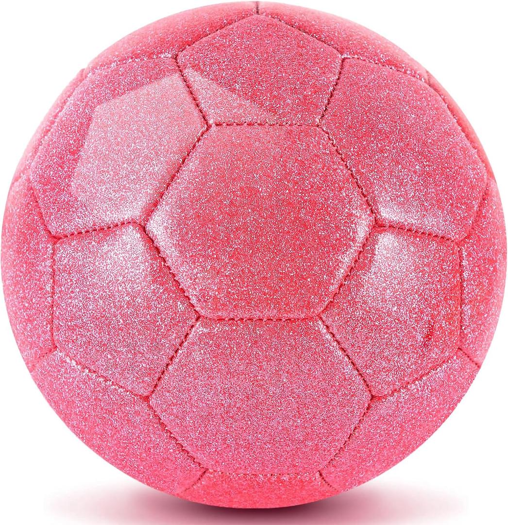 DLUGOPIS Sparkling Pink Toddler Soccer Ball - Mini, Age 3-8, Indoor/Outdoor, Small Size for Boys & Girls (Sparkling Pink, 1)