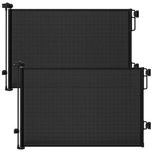 Cumbor 2-Pack Retractable Dog Gate for Stairs, 55" Wide Mesh Gates for Pets with One-Hand Opening, Mesh Fence 34" Tall, Dual Lock Safety Gate for Doorways, Hallway, Kitchen, Indoor/Outdoor, Black