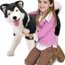 Melissa & Doug Giant Siberian Husky - Lifelike Stuffed Animal Dog (Over 2 feet Tall), 29.95 X 23.65 X 9.85
