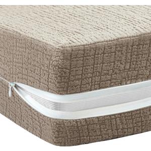 FantasDecor Twin Futon Mattress Cover for Traditional Japanese Futon Mattress, Soft Thick Floor Mattress Cover with Zipper Sofa Bed Protector Machine Washable, Twin Size, Sand