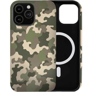 Case Compatible with iPhone 17 Pro Max,[Compatible with MagSafe] Camouflage Camo Phone Case for Girl Women Boy Men,Dual-Layer Fashion Design Blue