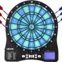 VEVOR Electronic Dart Board, LED-Illuminated Target Dartboard with 48 Games & 500+ Variations, Includes 6 Dart Shafts with Flights & 50 Soft Tips, Cricket Scoring LCD Screen - Supports Up to 8 Players