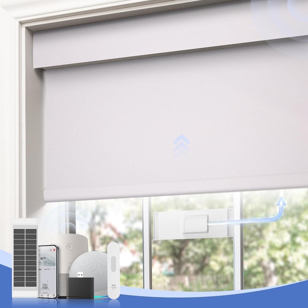 100% Blackout Smart Roller Blinds, Cordless Blinds with Cover  Length 3.5ft