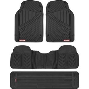 Motor Trend 3 Row Odorless Rubber Floor Mats & Liners for Car SUV Van, Durable Heavy Duty Polymerized Latex Full Interior Protection, Extra-High Ridgeline Design, Black, Model Number: MT-773-801-BK