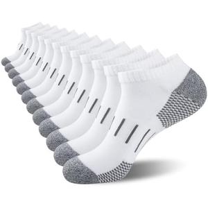 Heatuff Men's Athletic Ankle Socks Moisture Wicking Cushion Running Low Cut Sock 6 Pack One Size