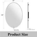 Frameless Oval Mirror, 20"x30" Bathroom Vanity Mirrors with Beveled Edge, Decorative Oval Wall Mirrors for Bedroom, Entryway, Living Room, Hangs Horizontally or Vertically