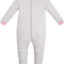 Jimonda Baby Pajamas 100% Cotton Gender Neutral One-Piece Footed,Long Sleeve Clothes,2-Way Zipper Closure Romper (18-24 Months, Pink Heart)