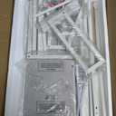 Lufeiya Small Makeup Vanity Desk with Fabric Drawers, 32 inch White Vanity Desks with Mirror and Light, Dressing Table and Chair Set with Power Outlet for Girls Bedroom, White (31.5")