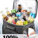 SafeDelux Lunch Bag with Combination Lock, Lunch Box for Men Women, Adjustable Shoulder Strap & Leakproof Soft Cooler for Commute, Travel & Gym (Black)