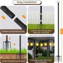 AILBTON 10Ft String Light Poles 4 Pack,Light Poles for Outside Lights,Outdoor with Fence Brackets Hanging Lights,Metal Stand Deck Patio Backyard
