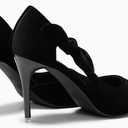 Coutgo Womens Stiletto High Heels Closed Pointed Toe Bow Pumps D'Orsay Wedding Bride Dress Shoes