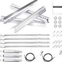 Hisencn Grill Replacement Parts for Charbroil Advantage Series 4 Burner 463344116, 466344116 Gas Grill, 14 3/8" Grill Burners Tube,15 1/2" Heat Plate Tent Shield,Adjustable Carryover Tube,G361-0003-W1