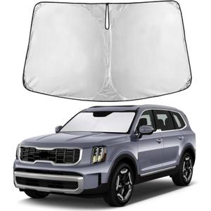 Autovir Windshield Sun Shade Fit for 2020-2023 2024 2025 Kia Telluride Sunshade, Front Car Window Shades Sun Visor, Blocks UV Rays & Heat, Car Accessories