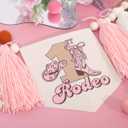 My First Rodeo High Chair Tassel Banner - 1st Birthday Party Decorations, Western Cowboy Theme, Farm Baby Shower, Photo Props, First Rodeo Cake Smash Decor, Rustic Wild West Celebration (Pink Cowgirl)