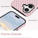 Jusy Compatible with MagSafe Polka Dot Case for iPhone 16, Cute Aesthetic Polka Dots Magnetic Phone Case, Soft TPU and Hard PC Protective Phone Cover for Women Girls（Matte） - Pink