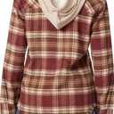 WallFlower Casual Fleece and Plaid Shackets Jackets Juniors for Women, Soft Button-Down (L)
