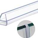 Door Seal, Akamino Frameless Shower Door Bottom Seal - 98.5 Inch Glass Shower Door Sweep Fit for 10mm (3/8" Glass Door - Stop Shower Leaks and Create a Water Barrier,U Type