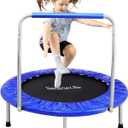 SereneLife 36/40" Foldable Mini Trampoline - Compact Fitness Trampoline for Kids Adults, Exercise Rebounder with Foam Handle, Indoor/Garden Workout Equipment, Max Load 150/220 lbs