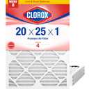 Clorox 20x25x1 Air Filter, MERV 8 Pleated HVAC AC Furnace Air Filters for Lint, Dust and Pollen, MPR 600 & FPR 5 Pack of 4